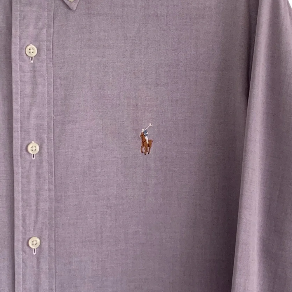 Ralph Lauren Lavender “Yarmouth” 100% Cotton Pinpoint Oxford Shirt - Picture 6 of 10